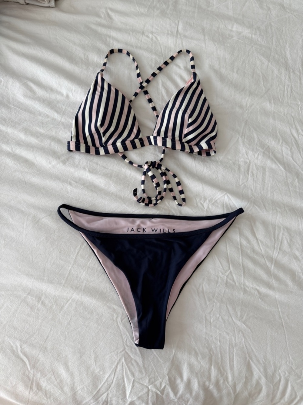 Jack Wills Striped Triangle Bikini Set